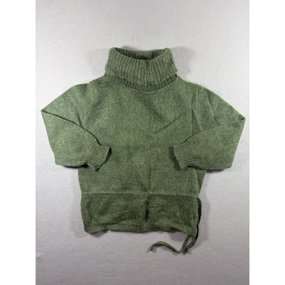Medallion Sweaters - Vintage Medallion Women's Green Wool Kid Mohair Sweater Cottagecore Small